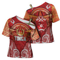 Tonga King's Birthday Cross Shoulder Shirt Gold Royal Crown Tribal Patterns DT05 - Polynesian Pride