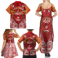 Tonga King's Birthday Family Matching Summer Maxi Dress and Hawaiian Shirt Gold Royal Crown Tribal Patterns DT05 - Polynesian Pride