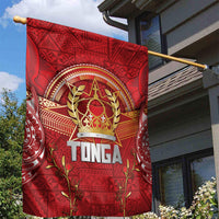 Tonga King's Birthday Garden Flag Gold Royal Crown Tribal Patterns DT05 - Polynesian Pride