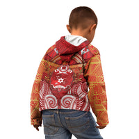 Tonga King's Birthday Kid Hoodie Gold Royal Crown Tribal Patterns DT05 - Polynesian Pride