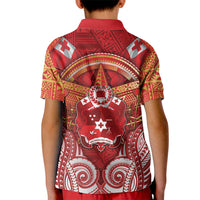 Tonga King's Birthday Kid Polo Shirt Gold Royal Crown Tribal Patterns DT05 - Polynesian Pride