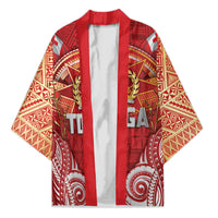 Tonga King's Birthday Kimono Gold Royal Crown Tribal Patterns DT05 Unisex Red - Polynesian Pride