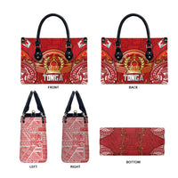Tonga King's Birthday Leather Bag Gold Royal Crown Tribal Patterns DT05 - Polynesian Pride