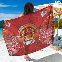 Tonga King's Birthday Sarong Gold Royal Crown Tribal Patterns DT05 One Size 44 x 66 inches Red - Polynesian Pride
