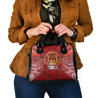 Tonga King's Birthday Shoulder Handbag Gold Royal Crown Tribal Patterns DT05 - Polynesian Pride