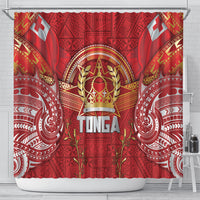 Tonga King's Birthday Shower Curtain Gold Royal Crown Tribal Patterns DT05 - Polynesian Pride