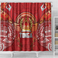Tonga King's Birthday Shower Curtain Gold Royal Crown Tribal Patterns DT05 - Polynesian Pride