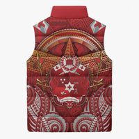 Tonga King's Birthday Sleeveless Puffer Jacket Gold Royal Crown Tribal Patterns DT05 - Polynesian Pride