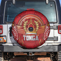 Tonga King's Birthday Spare Tire Cover Gold Royal Crown Tribal Patterns DT05 Red - Polynesian Pride
