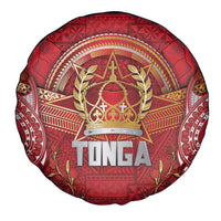Tonga King's Birthday Spare Tire Cover Gold Royal Crown Tribal Patterns DT05 - Polynesian Pride