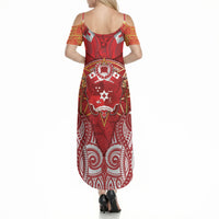 Tonga King's Birthday Summer Maxi Dress Gold Royal Crown Tribal Patterns DT05 - Polynesian Pride