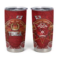 Tonga King's Birthday Tumbler Cup Gold Royal Crown Tribal Patterns DT05 Red - Polynesian Pride