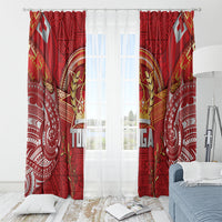 Tonga King's Birthday Window Curtain Gold Royal Crown Tribal Patterns DT05 - Polynesian Pride
