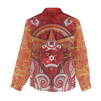 Tonga King's Birthday Women Casual Shirt Gold Royal Crown Tribal Patterns DT05 - Polynesian Pride