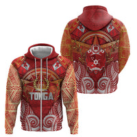 Tonga King's Birthday Zip Hoodie Gold Royal Crown Tribal Patterns DT05 - Polynesian Pride