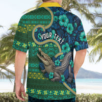 Personalised Solomon Islands Independence Day Hawaiian Shirt Crocodile Hibiscus Tribal Pattern DT05 - Polynesian Pride