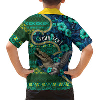 Personalised Solomon Islands Independence Day Hawaiian Shirt Crocodile Hibiscus Tribal Pattern DT05 - Polynesian Pride