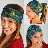 Solomon Islands Independence Day Neck Gaiter Crocodile Hibiscus Tribal Pattern