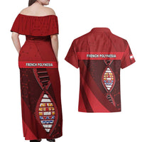 French Polynesia Is In My DNA Couples Matching Off Shoulder Maxi Dress and Hawaiian Shirt - Polynesian Pride