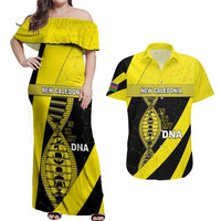 New Caledonia Is In My DNA Couples Matching Off Shoulder Maxi Dress and Hawaiian Shirt - Polynesian Pride