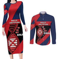 Wallis And Futuna Is In My DNA Couples Matching Long Sleeve Bodycon Dress and Long Sleeve Button Shirt - Polynesian Pride