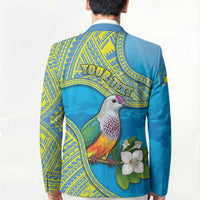 Personalised Palau Biib Bird Blazer Rur Flower And Rock Islands Patterns