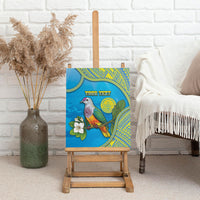 Personalised Palau Biib Bird Canvas Wall Art Rur Flower And Rock Islands Patterns