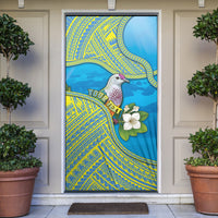 Personalised Palau Biib Bird Door Cover Rur Flower And Rock Islands Patterns