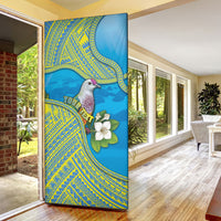 Personalised Palau Biib Bird Door Cover Rur Flower And Rock Islands Patterns