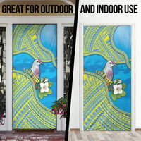 Personalised Palau Biib Bird Door Cover Rur Flower And Rock Islands Patterns