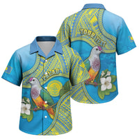 Personalised Palau Biib Bird Family Matching Mermaid Dress and Hawaiian Shirt Rur Flower And Rock Islands Patterns DT05 Son's Shirt Blue - Polynesian Pride