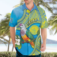 Personalised Palau Biib Bird Hawaiian Shirt Rur Flower And Rock Islands Patterns