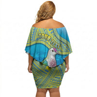 Personalised Palau Biib Bird Off Shoulder Short Dress Rur Flower And Rock Islands Patterns DT05 - Polynesian Pride