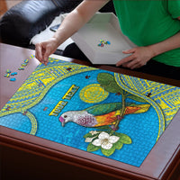Personalised Palau Biib Bird Puzzle Rur Flower And Rock Islands Patterns