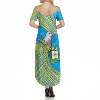Personalised Palau Biib Bird Summer Maxi Dress Rur Flower And Rock Islands Patterns DT05 - Polynesian Pride