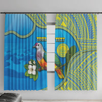 Personalised Palau Biib Bird Window Curtain Rur Flower And Rock Islands Patterns