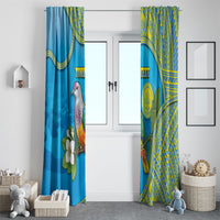 Personalised Palau Biib Bird Window Curtain Rur Flower And Rock Islands Patterns