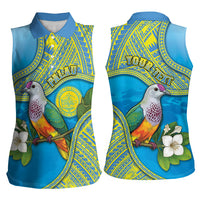 Personalised Palau Biib Bird Women Sleeveless Polo Shirt Rur Flower And Rock Islands Patterns