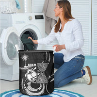 Guam Liberation Day Laundry Basket Black White Latte Stone Tribal Patterns