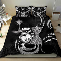 Guam Liberation Day Bedding Set Black White Latte Stone Tribal Patterns