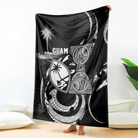 Guam Liberation Day Blanket Black White Latte Stone Tribal Patterns