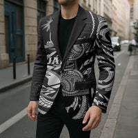 Personalised Guam Liberation Day Blazer Black White Latte Stone Tribal Patterns