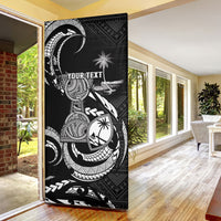 Personalised Guam Liberation Day Door Cover Black White Latte Stone Tribal Patterns