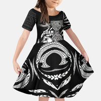 Personalised Guam Liberation Day Family Matching Mermaid Dress and Hawaiian Shirt Black White Latte Stone Tribal Patterns