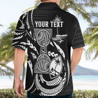 Personalised Guam Liberation Day Hawaiian Shirt Black White Latte Stone Tribal Patterns