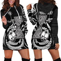 Personalised Guam Liberation Day Hoodie Dress Black White Latte Stone Tribal Patterns