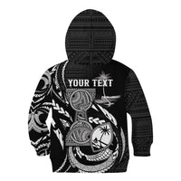 Personalised Guam Liberation Day Kid Hoodie Black White Latte Stone Tribal Patterns