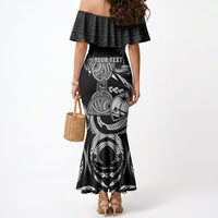 Personalised Guam Liberation Day Mermaid Dress Black White Latte Stone Tribal Patterns DT05 - Polynesian Pride