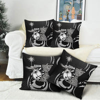 Guam Liberation Day Pillow Cover Black White Latte Stone Tribal Patterns
