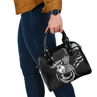 Guam Liberation Day Shoulder Handbag Black White Latte Stone Tribal Patterns